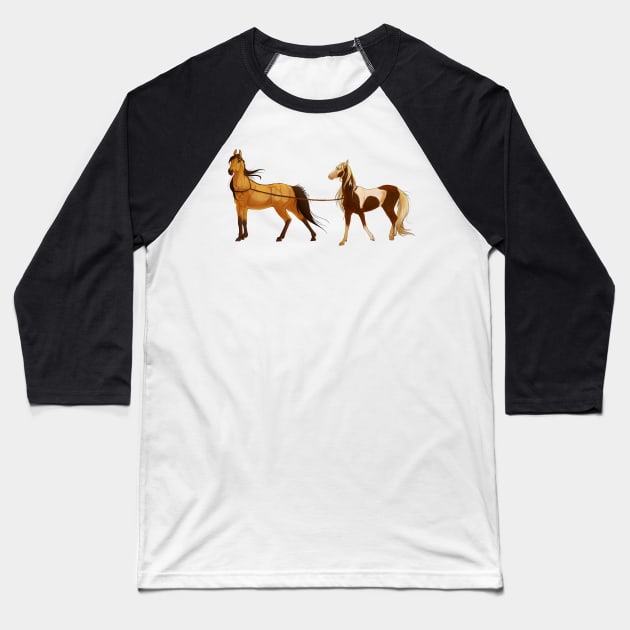 Spirit Stallion of the Cimarron Spirit and Rain Rope Baseball T-Shirt by Tuihoof